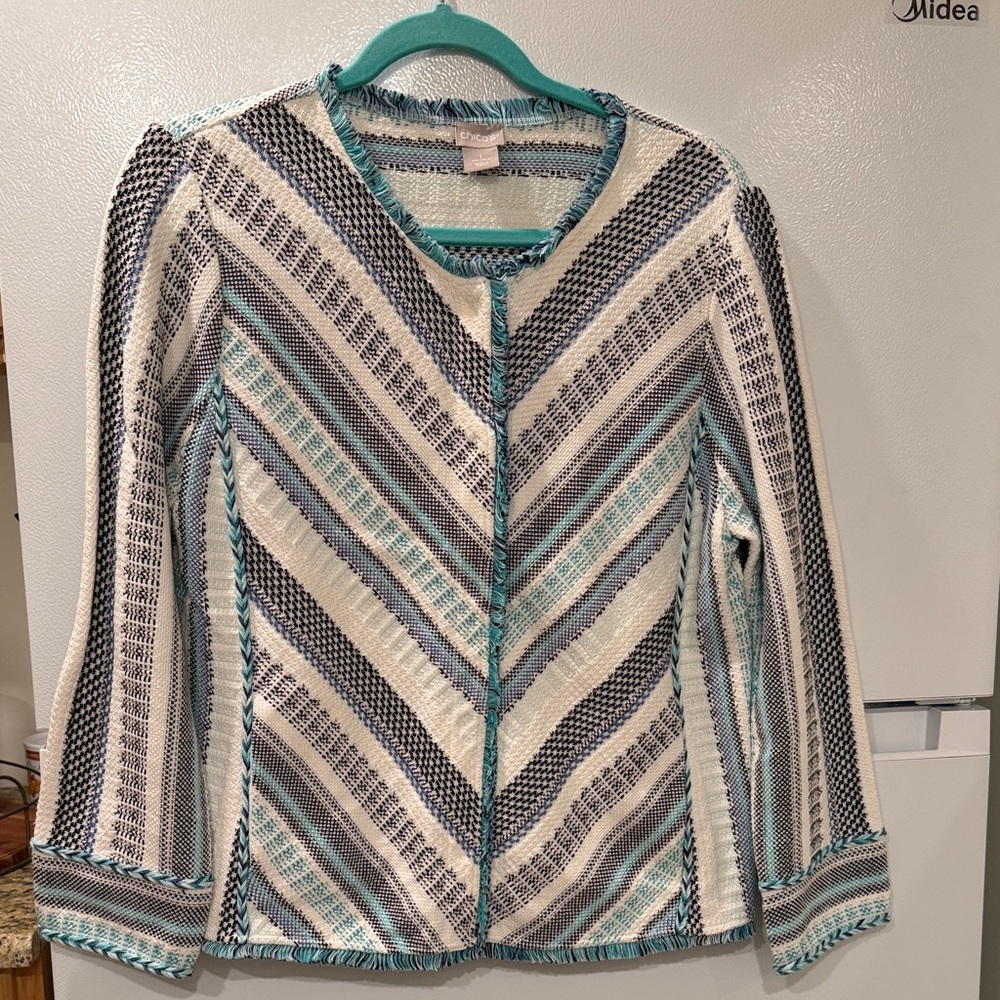 Chico's Chevron Stripe Jacket 1 M